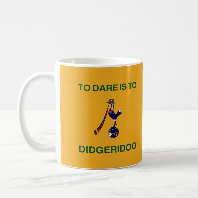 Vintages "Sporting Emblem" mit Didgeridoo Motif Kaffeetasse (Links)