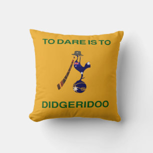 Vintages "Sporting Emblem" mit Didgeridoo Motif Kissen