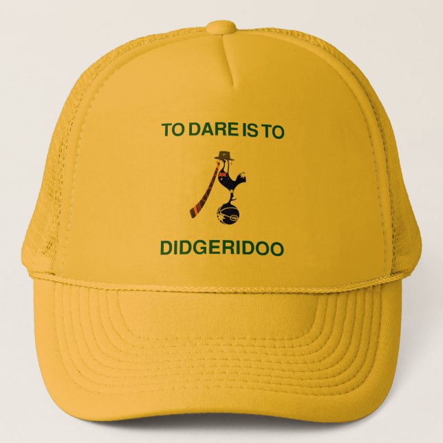 Vintages "Sporting Emblem" mit Didgeridoo Motif Truckerkappe (Vorderseite)