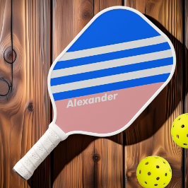 Vintages Sportmeer Kiss Streifen mit Namen Pickleball Schläger