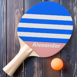 Vintages Sportmeer Kiss Streifen mit Namen Tischtennis Schläger