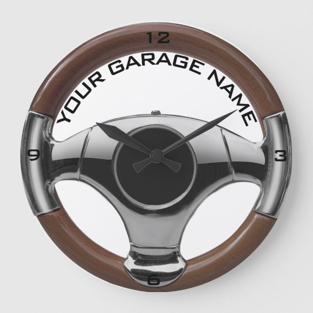 Vintages Sportwagen mit Chromlenkrad 2 Große Wanduhr (Vorderseite)