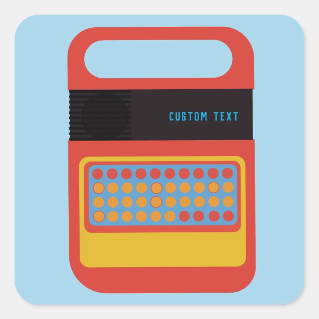 Vintages Sprechen und elektronische Rechtschreibun Quadratischer Aufkleber (Vorderseite)