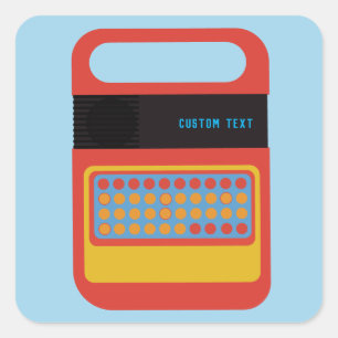 Vintages Sprechen und elektronische Rechtschreibun Quadratischer Aufkleber