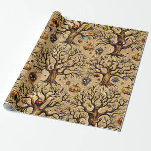 Vintages Spuk Baummuster Geschenkpapier