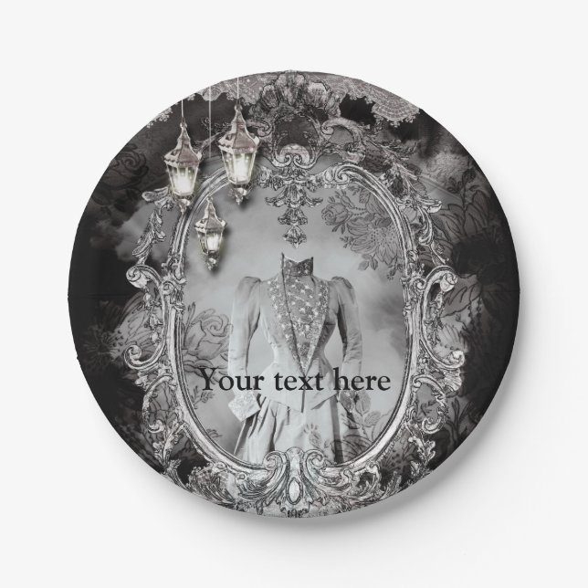 Vintages Spuk Halloween-Kostüm-Party Pappteller (Vorderseite)