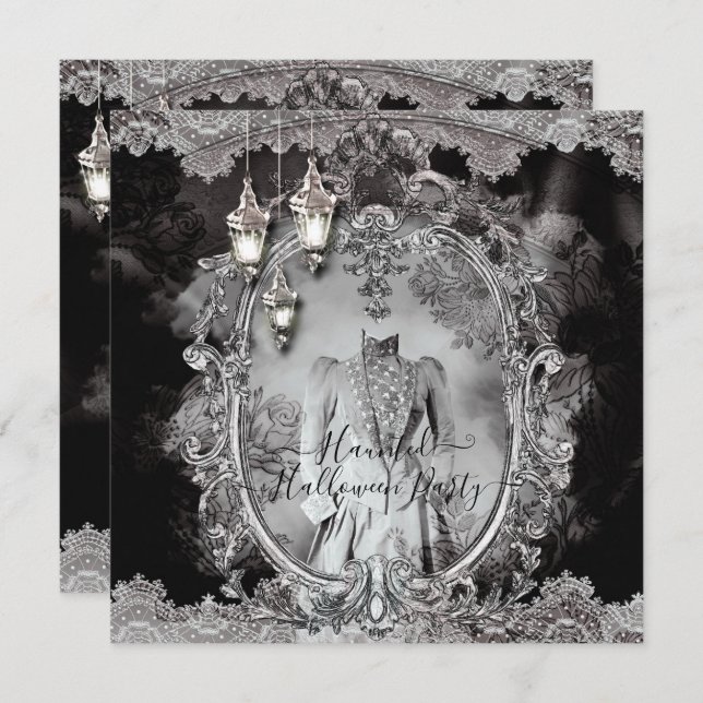 Vintages Spuk Halloween-Party Einladung (Vorne/Hinten)