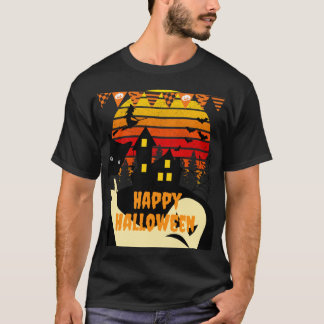 Vintages Spuk Haus - glückliches Halloween-T-Shirt T-Shirt