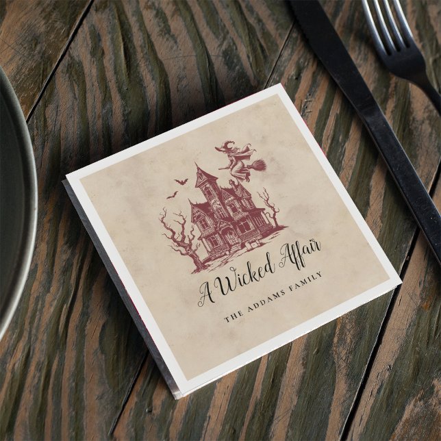 Vintages Spuk Haus HexenHalloween-Party Serviette (Von Creator hochgeladen)