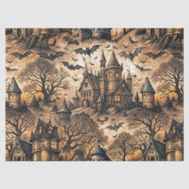 Vintages Spuk Haus Seidenpapier