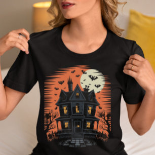 Vintages Spuk Haus - Spooky Bats und Gotik T-Shirt