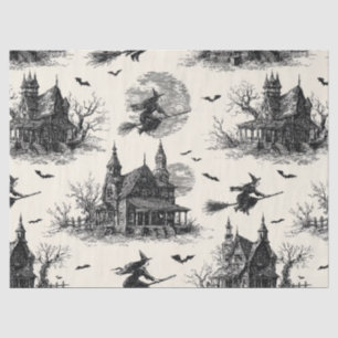 Vintages Spuk Haus- und Hexentoilmuster (2) Seidenpapier