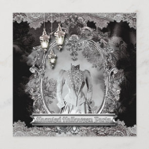 Vintages Spuk Lady Halloween-Party Einladung