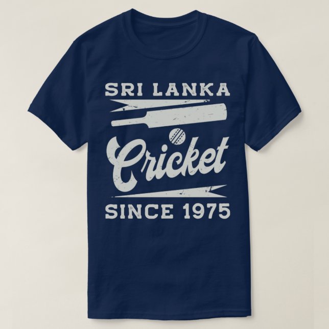Vintages Sri Lanka-Cricket seit 1975 T-Shirt (Design vorne)