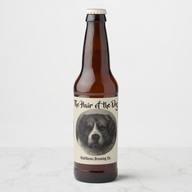 Vintages St. Bernard Hund Beer Label Bierflaschenetikett (Vorderseite)