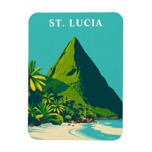 Vintages St. Lucia Karibisches Reisen Magnet