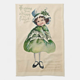 Vintages St. Patrick's Day Girl Geschirrtuch
