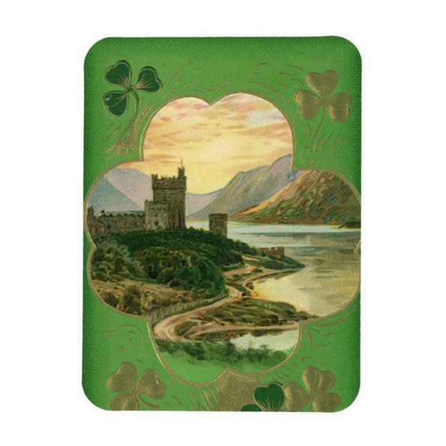 Vintages St. Patricks Day Grüße Kleeblatt Magnet (Vertikal)