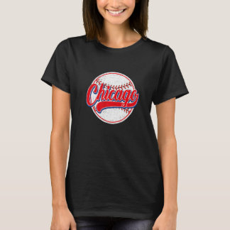Vintages Stadtbild von Chicago - Baseball für Männ T-Shirt