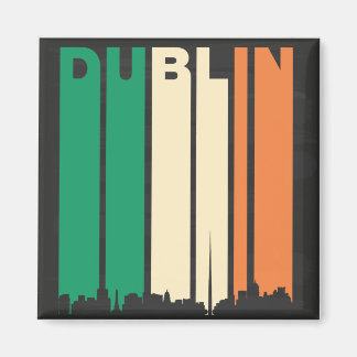 Vintages Stadtbild von Dublin Magnet