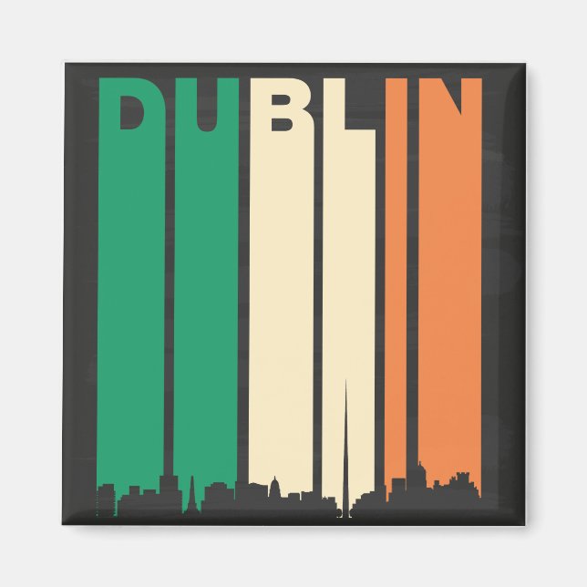 Vintages Stadtbild von Dublin Magnet (Vorne)