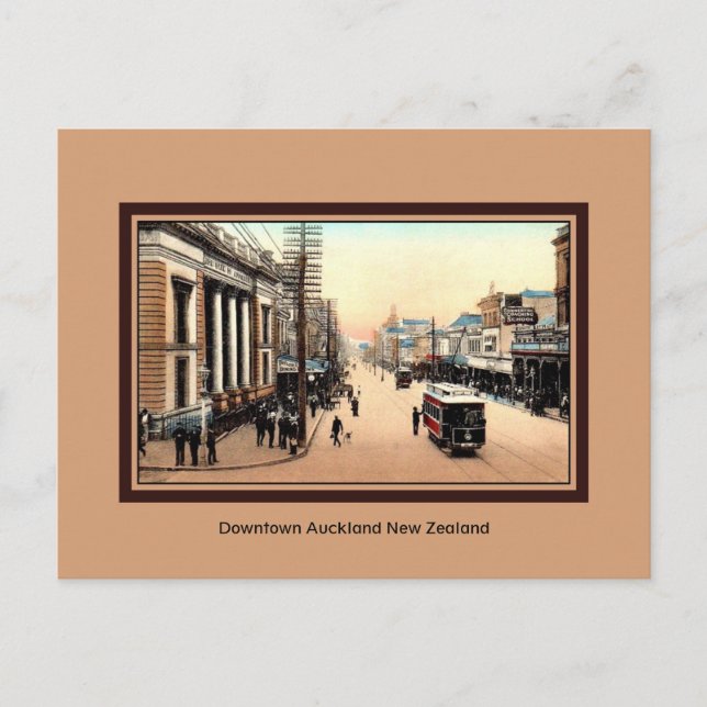 Vintages Stadtzentrum Auckland Neuseeland Postkarte (Vorderseite)