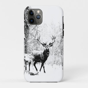 Vintages Stag Hirsch Schwarz-weiß Tier Case-Mate iPhone Hülle