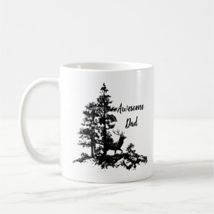 Vintages Stag Hirsch Schwarz-weiß Tier Personalisi Kaffeetasse