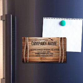 Vintages Stallholz Cowboy Western Land Magnetische Visitenkarte