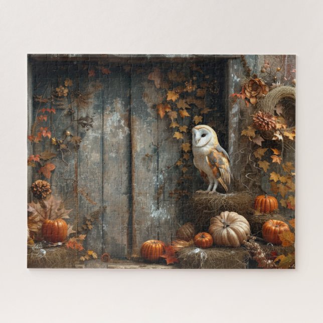 Vintages Stallhuhn und Stallholz Herbst 16x20 Puzzle (Horizontal)
