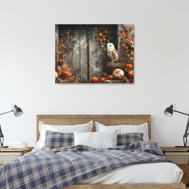Vintages Stallhuhn und Stallholz Herbst 32x24 Leinwanddruck (Insitu (Schlafzimmer))