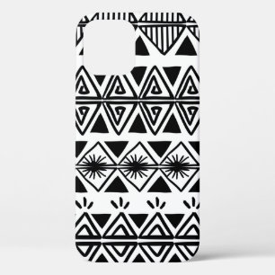 Vintages Stammesmuster mit schwarzweißer Hand d Case-Mate iPhone Hülle
