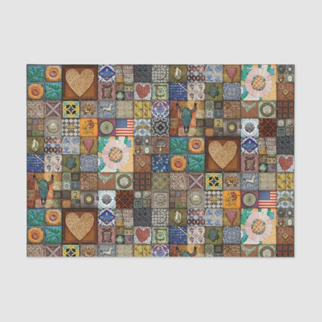 Vintages Stapelgewebe oder Dekoupage-Papier Seidenpapier (Vorderseite)