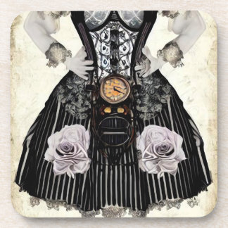 Vintages Steampunk-Korsetts-Kleid Getränkeuntersetzer