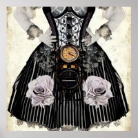 Vintages Steampunk-Korsetts-Kleid