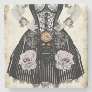 Vintages Steampunk-Korsetts-Kleid Steinuntersetzer