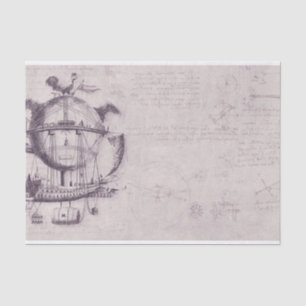 Vintages Steampunk-Luftballon-Muster Altes Schreib Seidenpapier