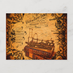 Vintages Steampunk-Papier Postkarte