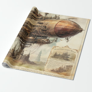 Vintages Steampunk-Zeppelin (10) Gewebepapier Geschenkpapier