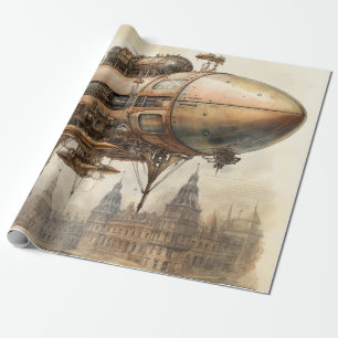 Vintages Steampunk-Zeppelin (12) Gewebepapier Geschenkpapier