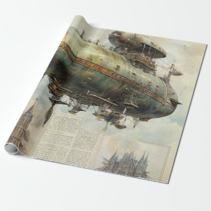 Vintages Steampunk-Zeppelin (7) Gewebepapier Geschenkpapier