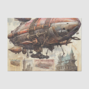 Vintages Steampunk-Zeppelin (9) Gewebepapier Seidenpapier