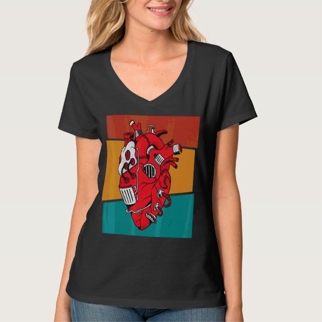 Vintages Steampunkherz T-Shirt (Vorderseite)