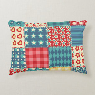 Vintages Steppmuster: Patchwork-Hintergrundmuster. Dekokissen
