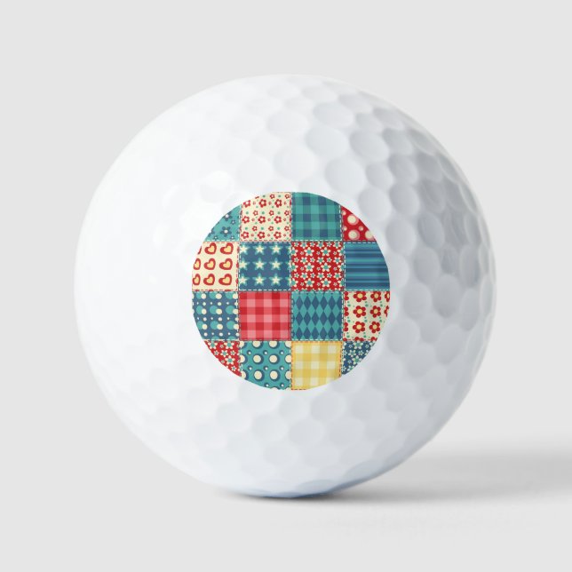 Vintages Steppmuster: Patchwork-Hintergrundmuster. Golfball (Vorderseite)