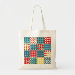 Vintages Steppmuster: Patchwork-Hintergrundmuster. Tragetasche