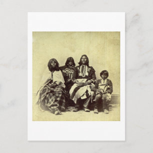 Vintages Stereoview der amerikanischen Ute-Familie Postkarte