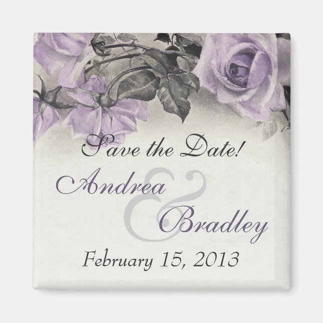 Vintages Sterling Silver Lila Rose Hochzeitsmagazi Magnet (Vorne)