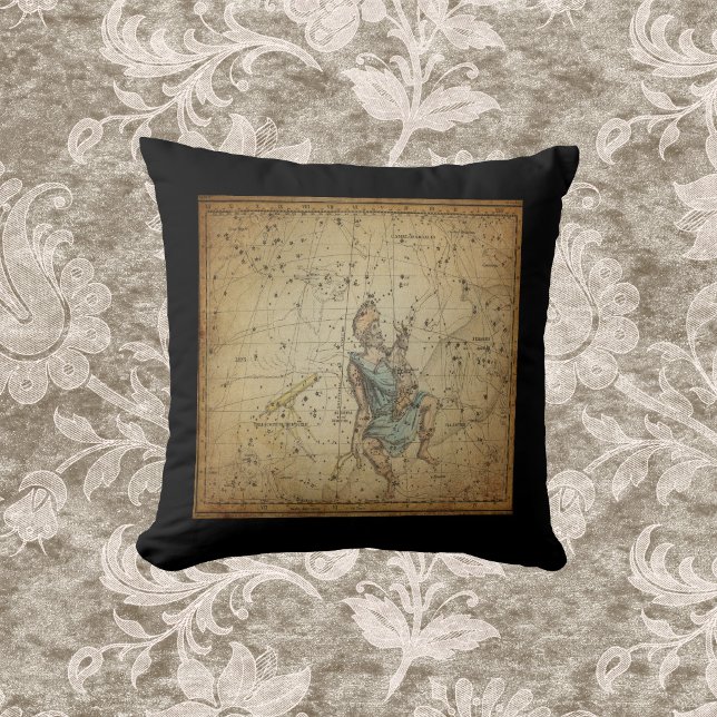 Vintages Sterndiagramm Auriga Konstellation auf sc Kissen (Von Creator hochgeladen)