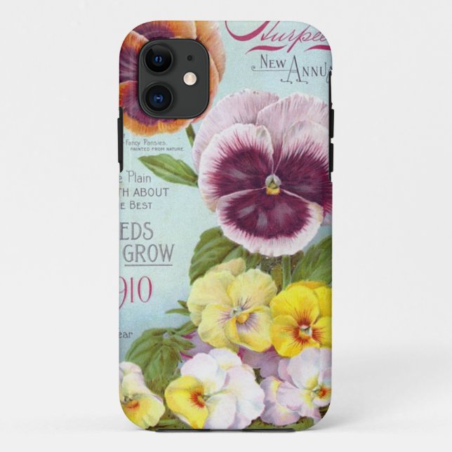 Vintages Stiefmütterchen Case-Mate iPhone Hülle (Rückseite)